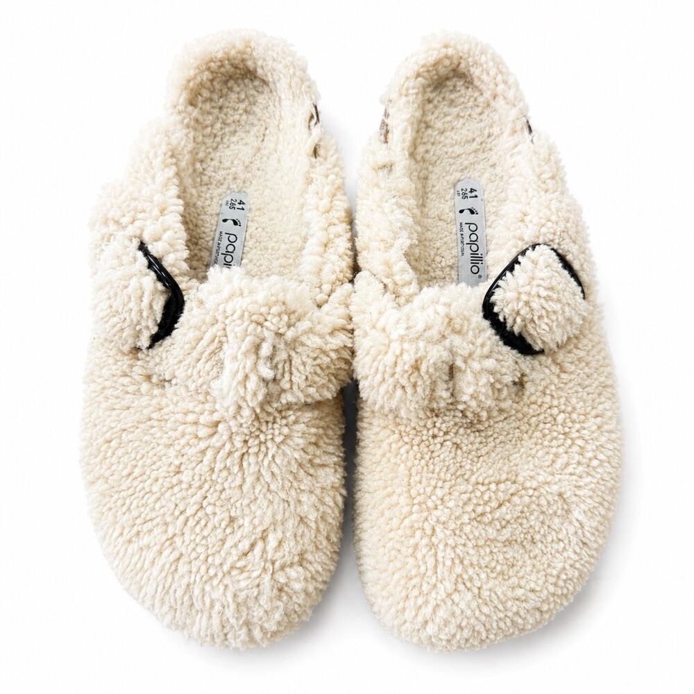 Birkenstock Boston Big Buckle Teddy Shearling Papillio Clogs Women’s Size 41